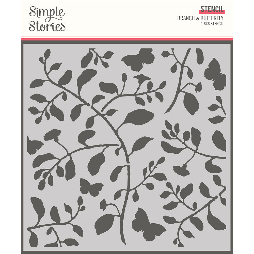 Simple Vintage Cottage Fields - 6x6 Stencil - Branch & Butterfly
