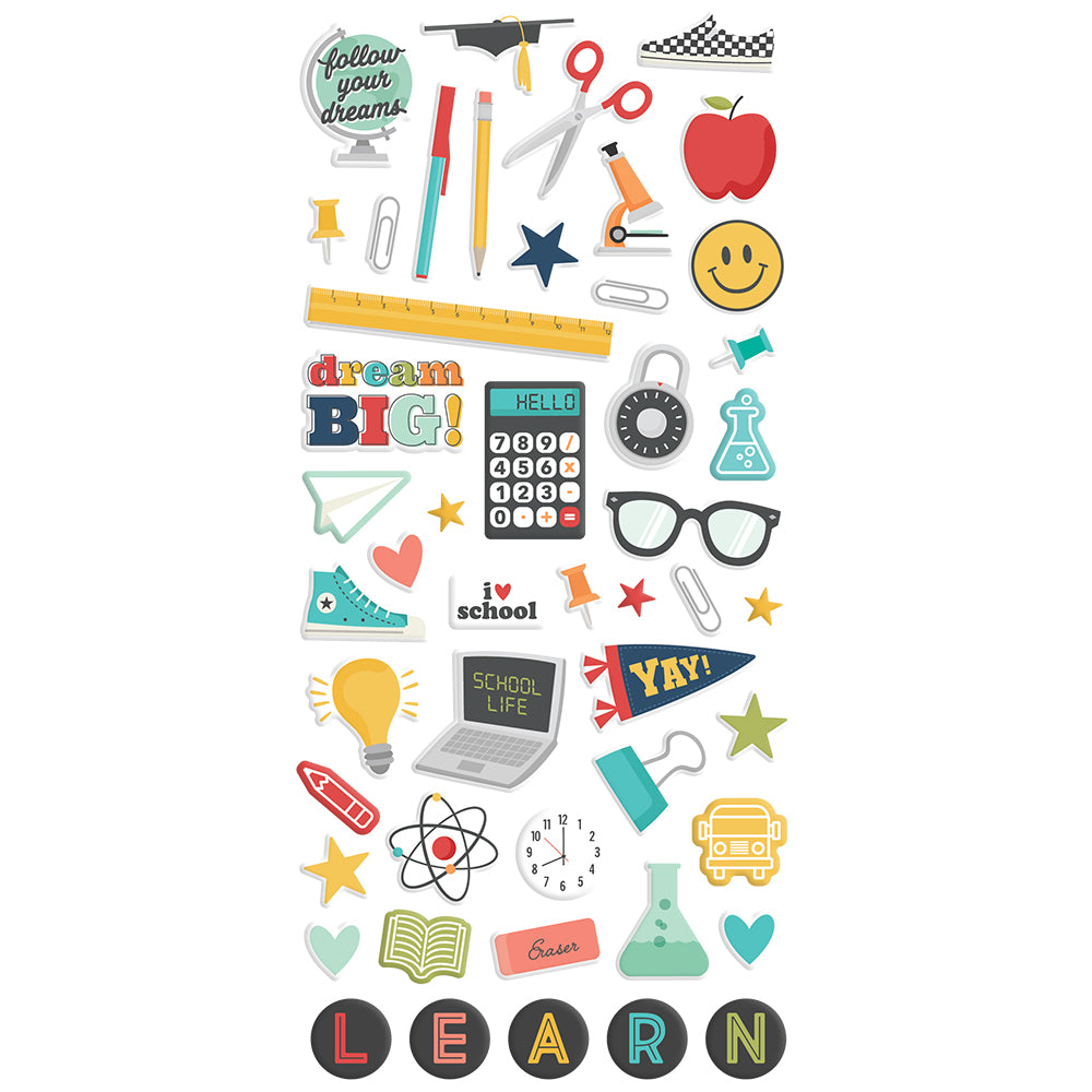 School Life - Puffy Stickers