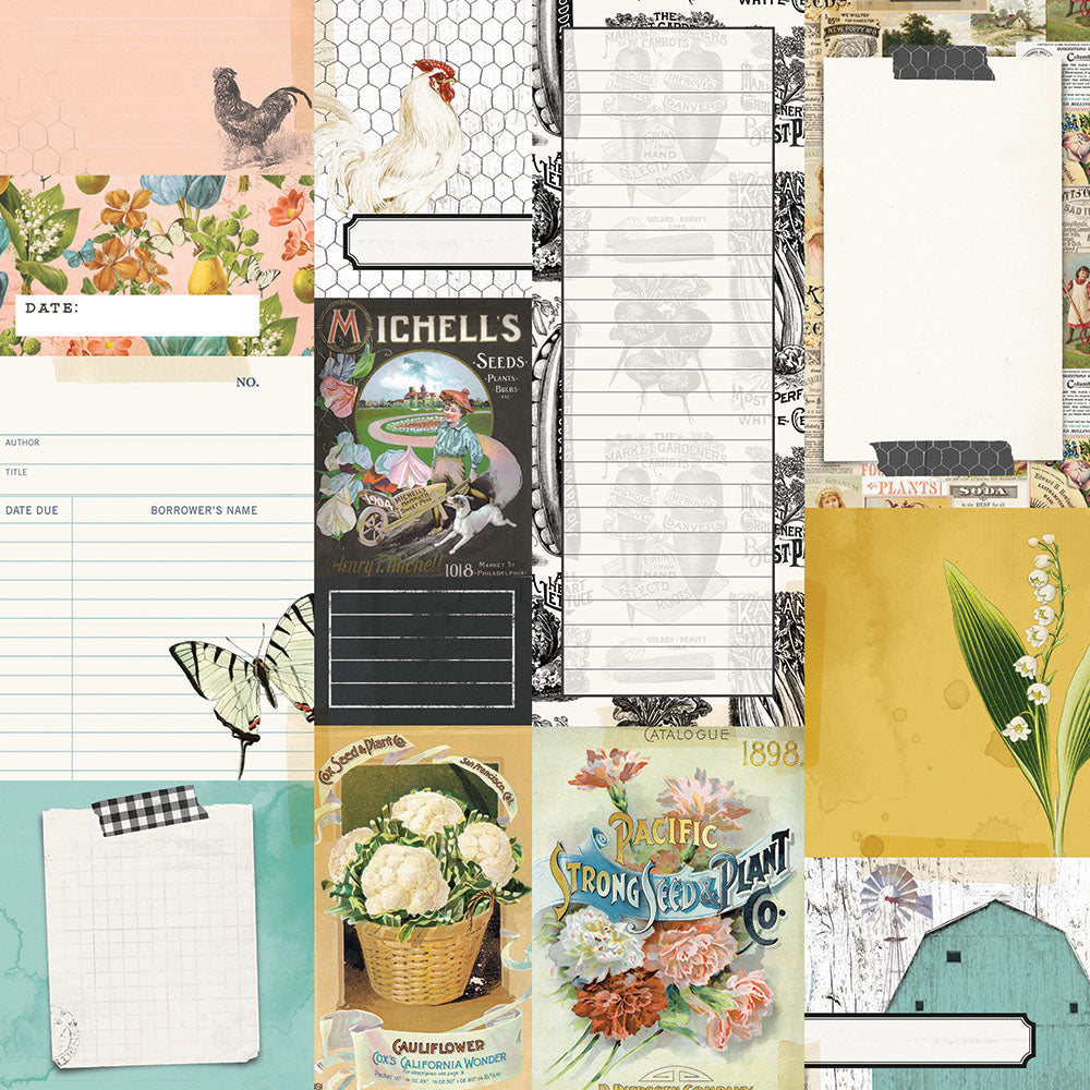 Simple Vintage Farmhouse Garden - Journal Elements