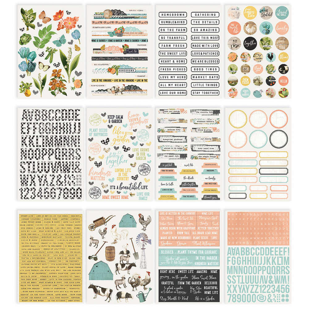 Simple Vintage Farmhouse Garden - Sticker Book