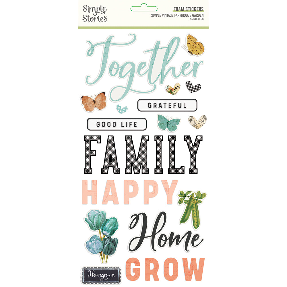 Simple Vintage Farmhouse Garden - Foam Stickers