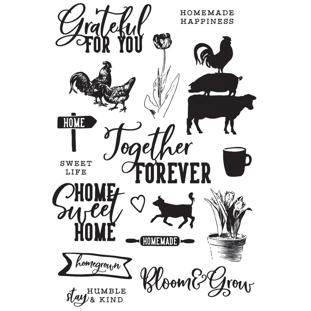 Simple Vintage Farmhouse Garden - Stamps