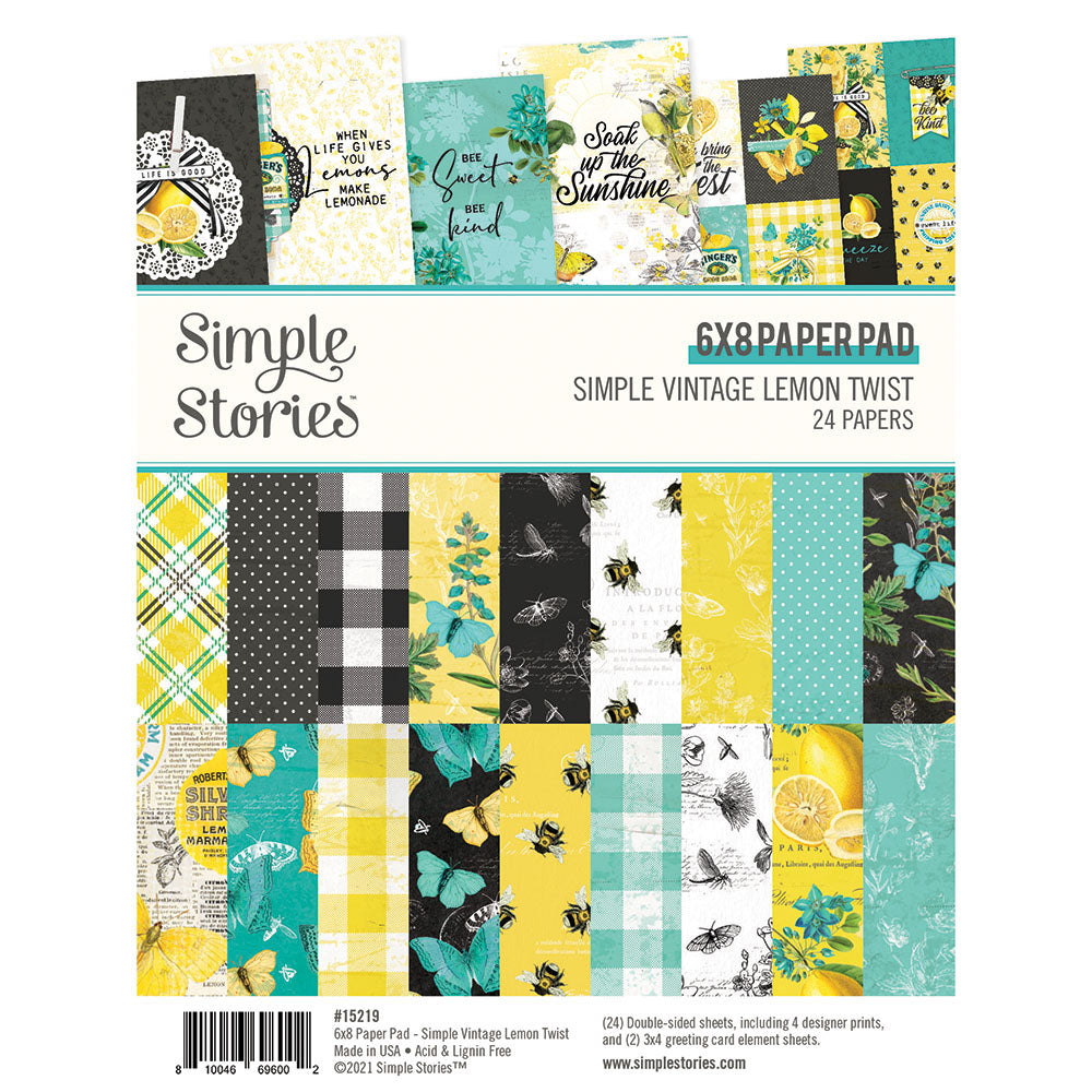 Simple Vintage Lemon Twist - 6x8 Pad