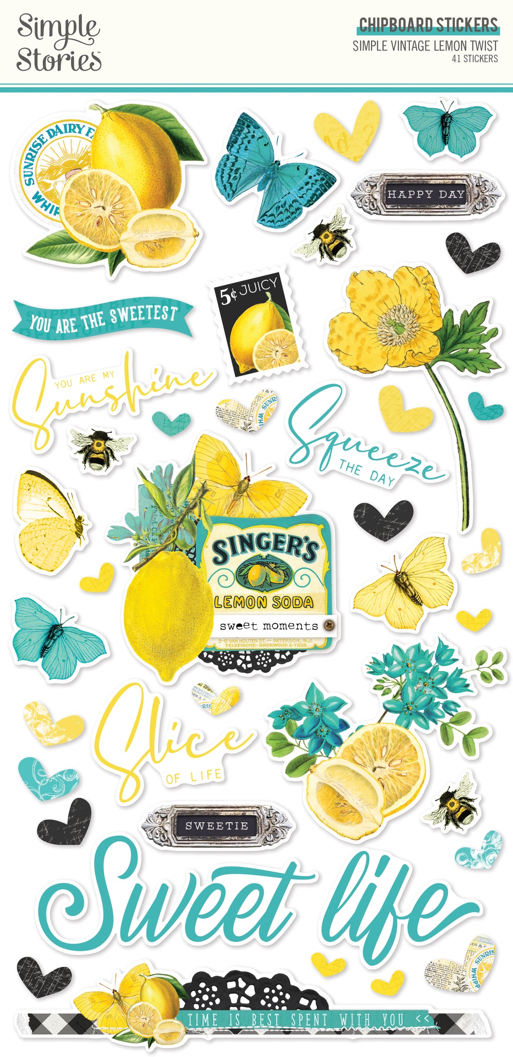 Simple Vintage Lemon Twist - 6x12 Chipboard