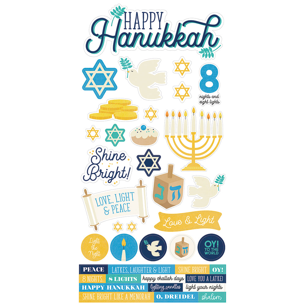 Happy Hanukkah - 6x12 Cardstock Sticker