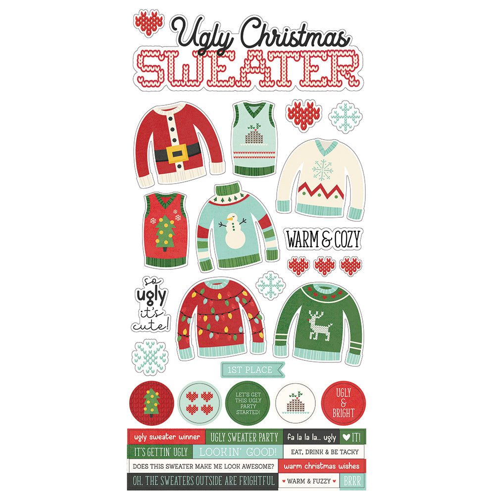 Ugly Christmas Sweater - 6x12 Cardstock Sticker