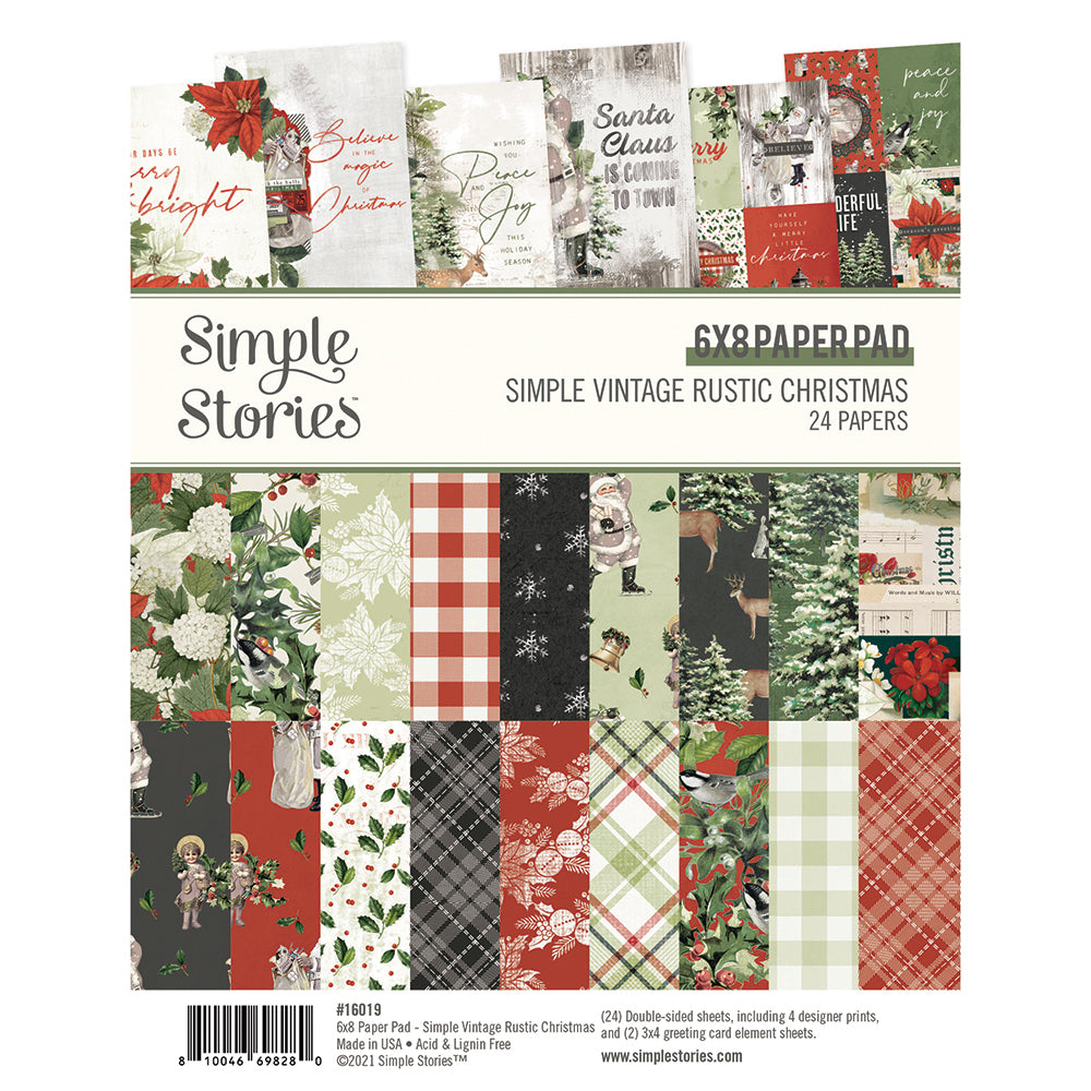 Simple Vintage Rustic Christmas - 6x8 Pad