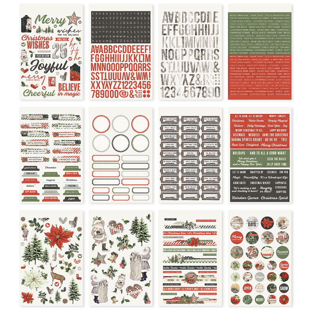 Simple Vintage Rustic Christmas - Sticker Book