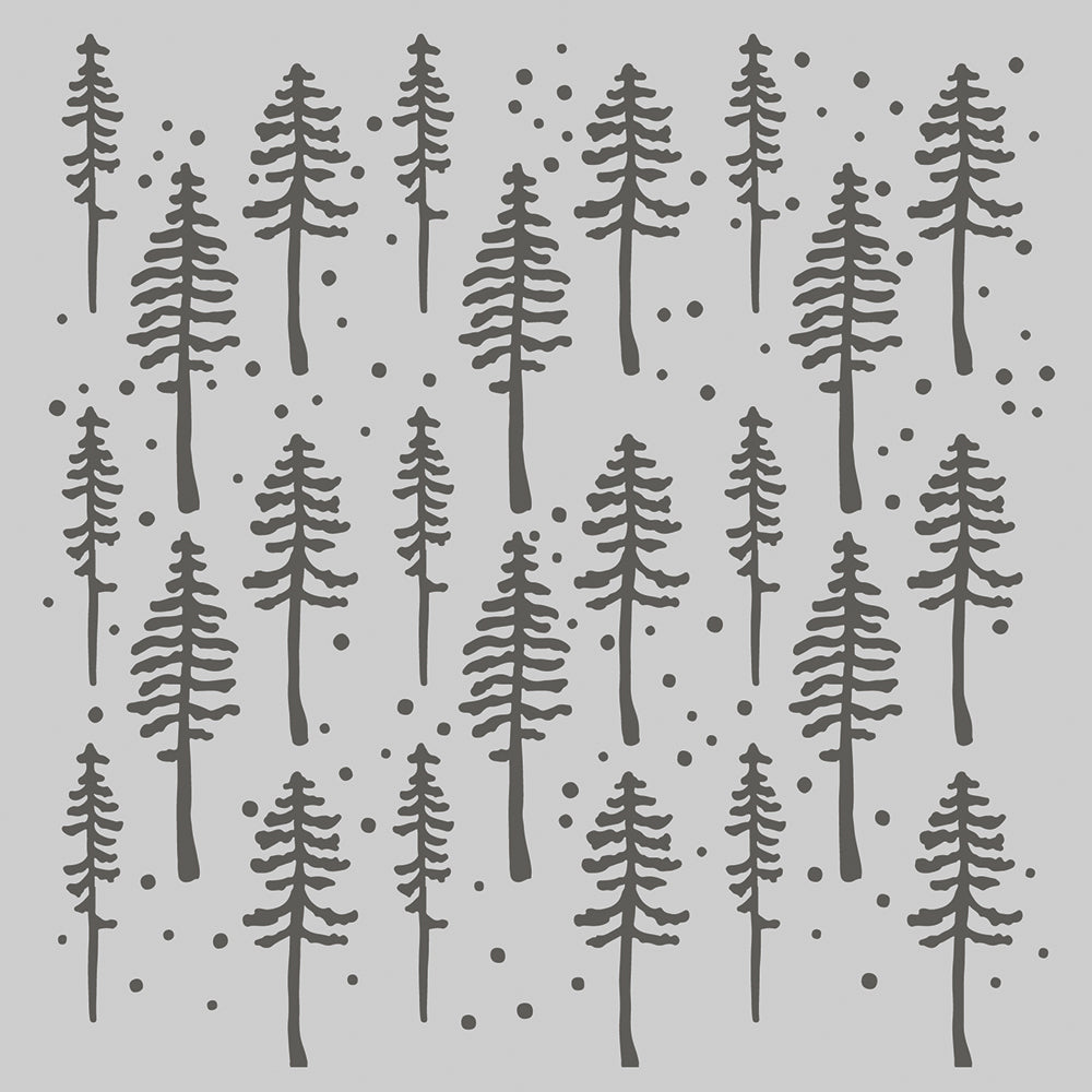 Simple Vintage Rustic Christmas - 6x6 Stencil - Rustic Trees