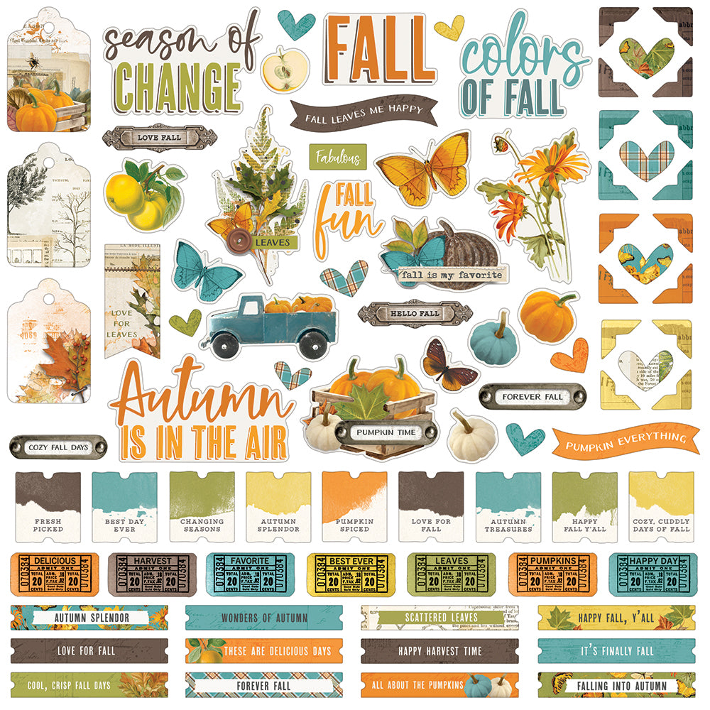 Simple Vintage Country Harvest - Cardstock Sticker