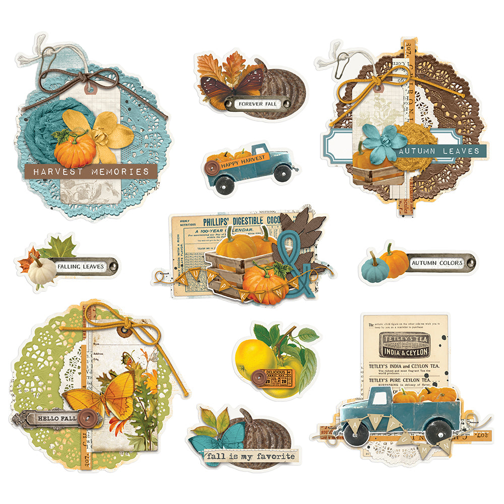 Simple Vintage Country Harvest - Chipboard Clusters