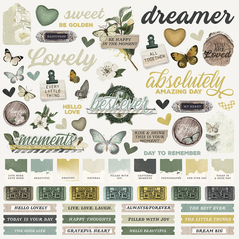 Simple Vintage Weathered Garden - Cardstock Sticker