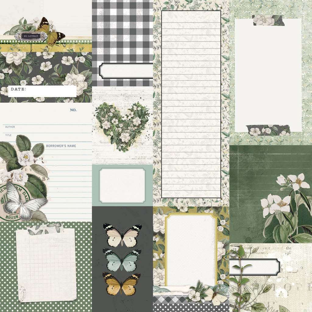 Simple Vintage Weathered Garden - Journal Elements