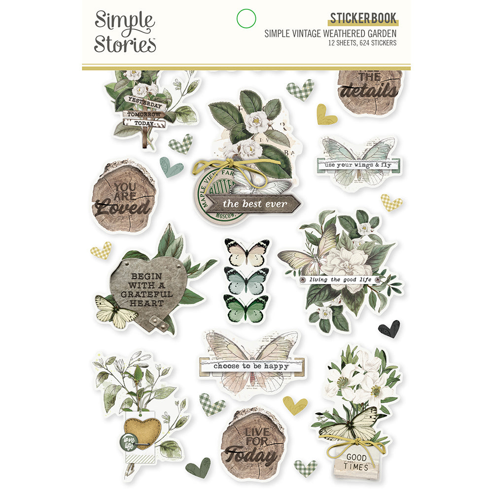 Simple Vintage Weathered Garden - Sticker Book