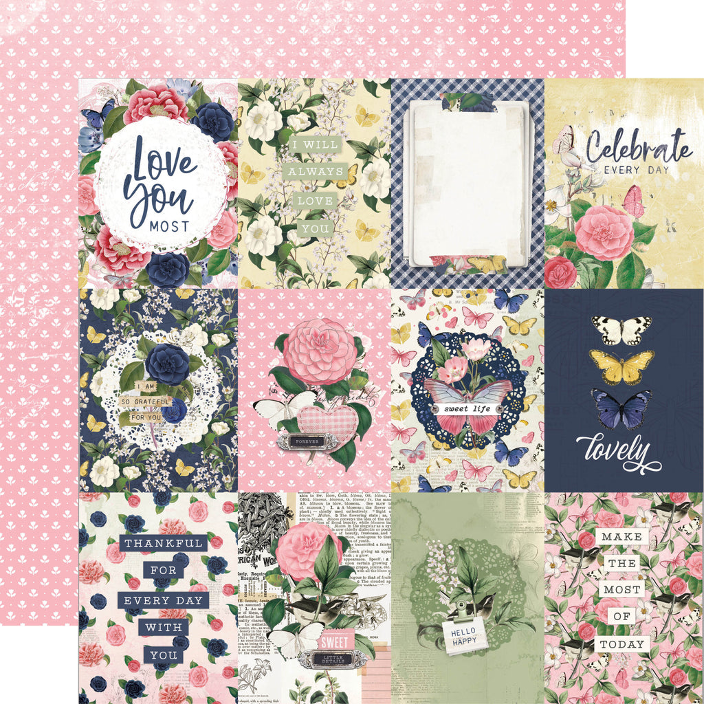 Simple Vintage Indigo Garden - 3x4 Elements