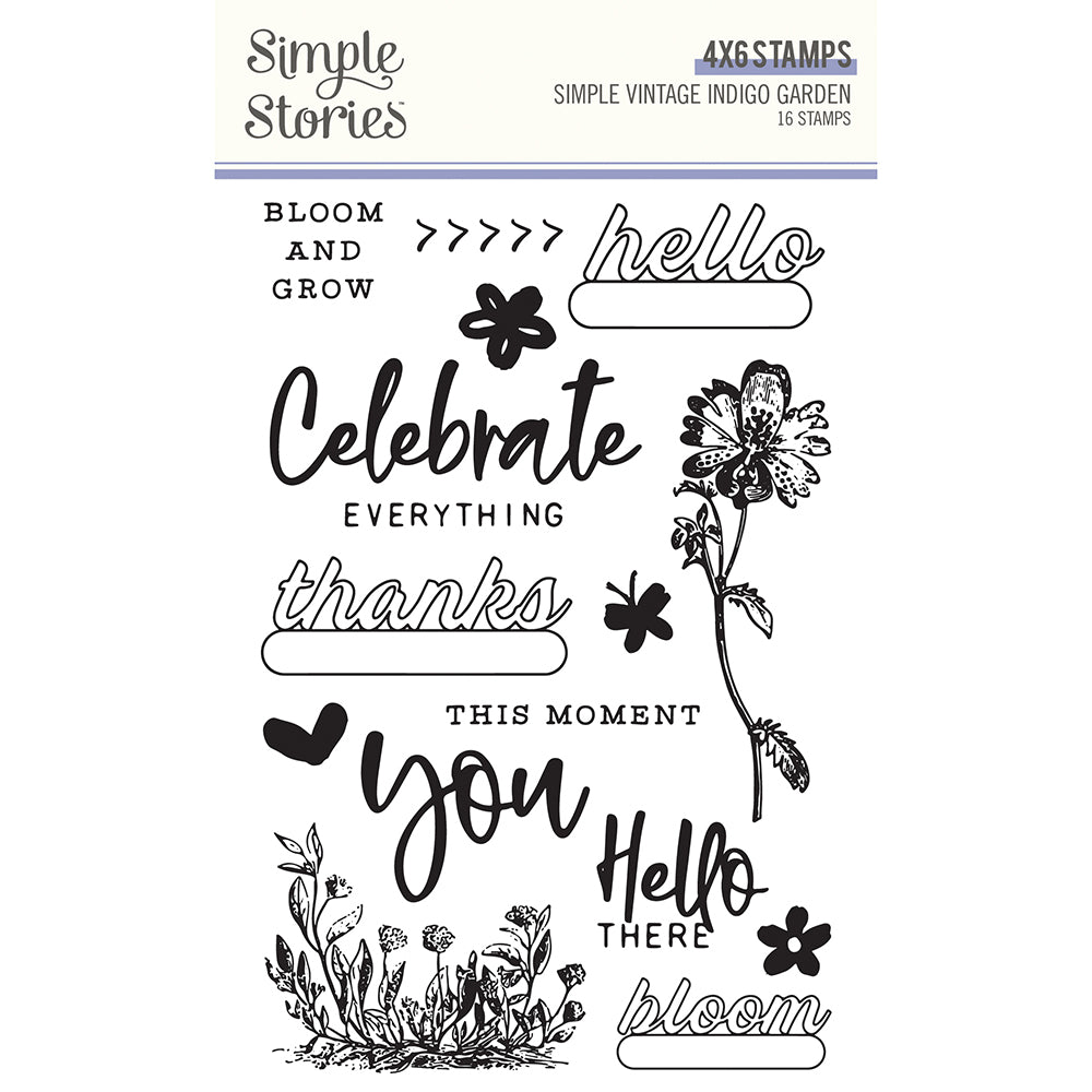 Simple Vintage Indigo Garden - Stamps