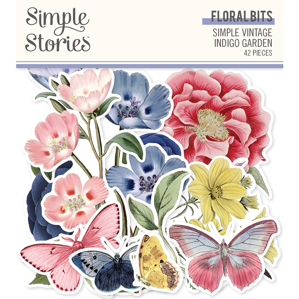 Simple Vintage Indigo Garden - Floral Bits & Pieces