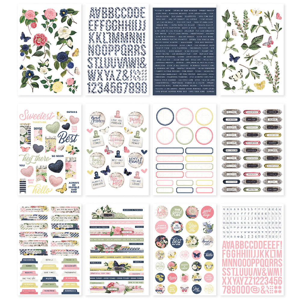 Simple Vintage Indigo Garden - Sticker Book