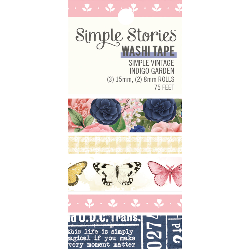 Simple Vintage Indigo Garden - Washi Tape