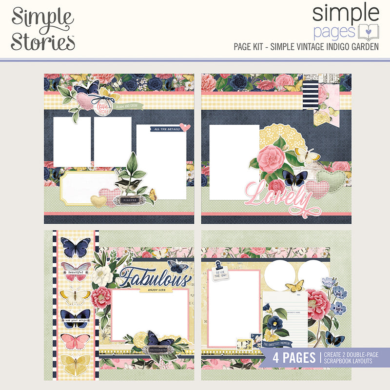 Simple Vintage Indigo Garden - Simple Pages Page Kit