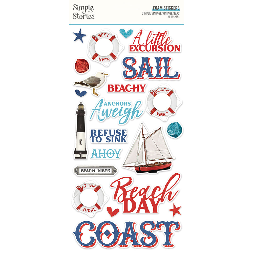 Simple Vintage Vintage Seas - Foam Stickers