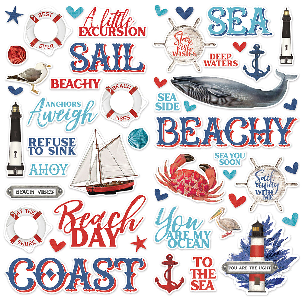 Simple Vintage Vintage Seas - Foam Stickers