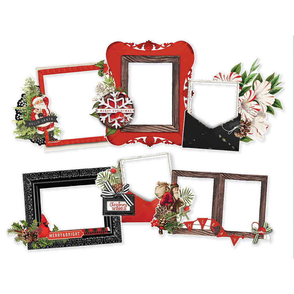 Simple Vintage Christmas Lodge - Chipboard Frames