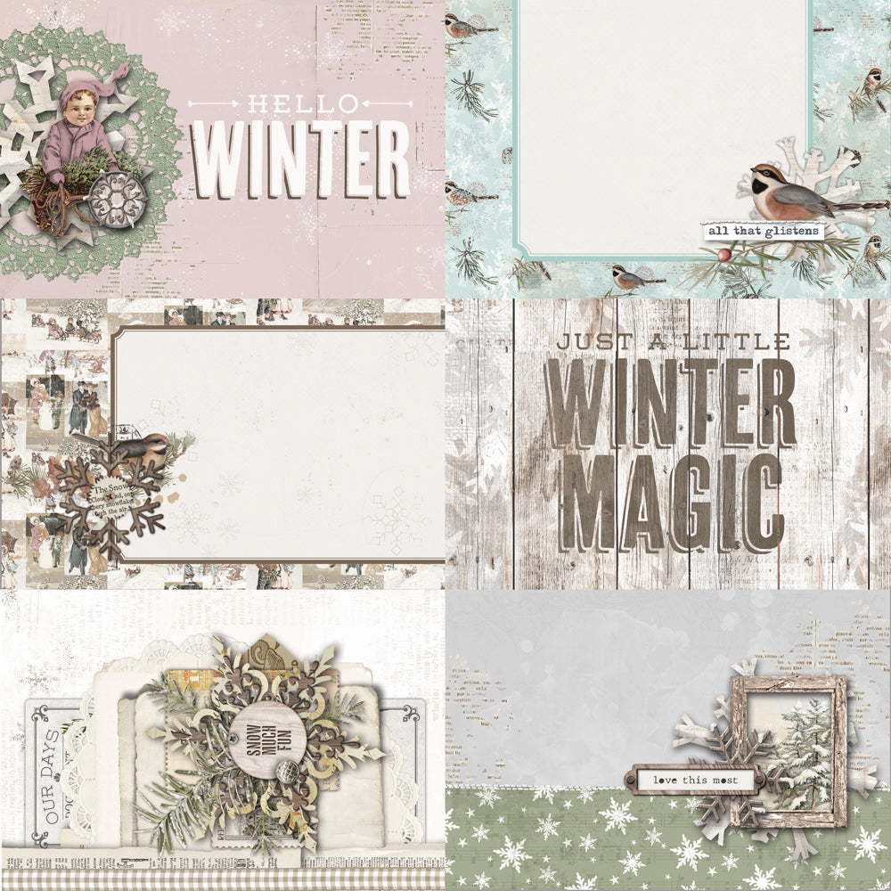 Simple Vintage Winter Woods - 4x6 Elements