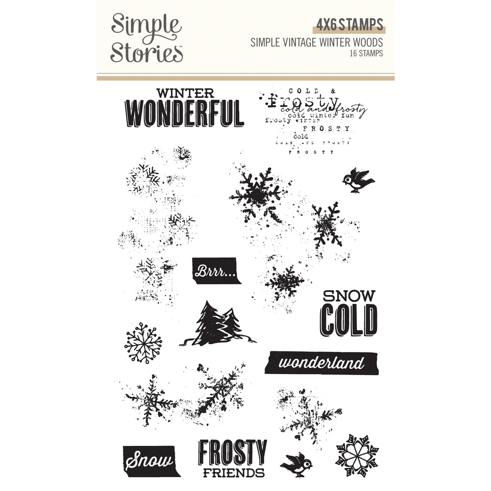 Simple Vintage Winter Woods - Stamps