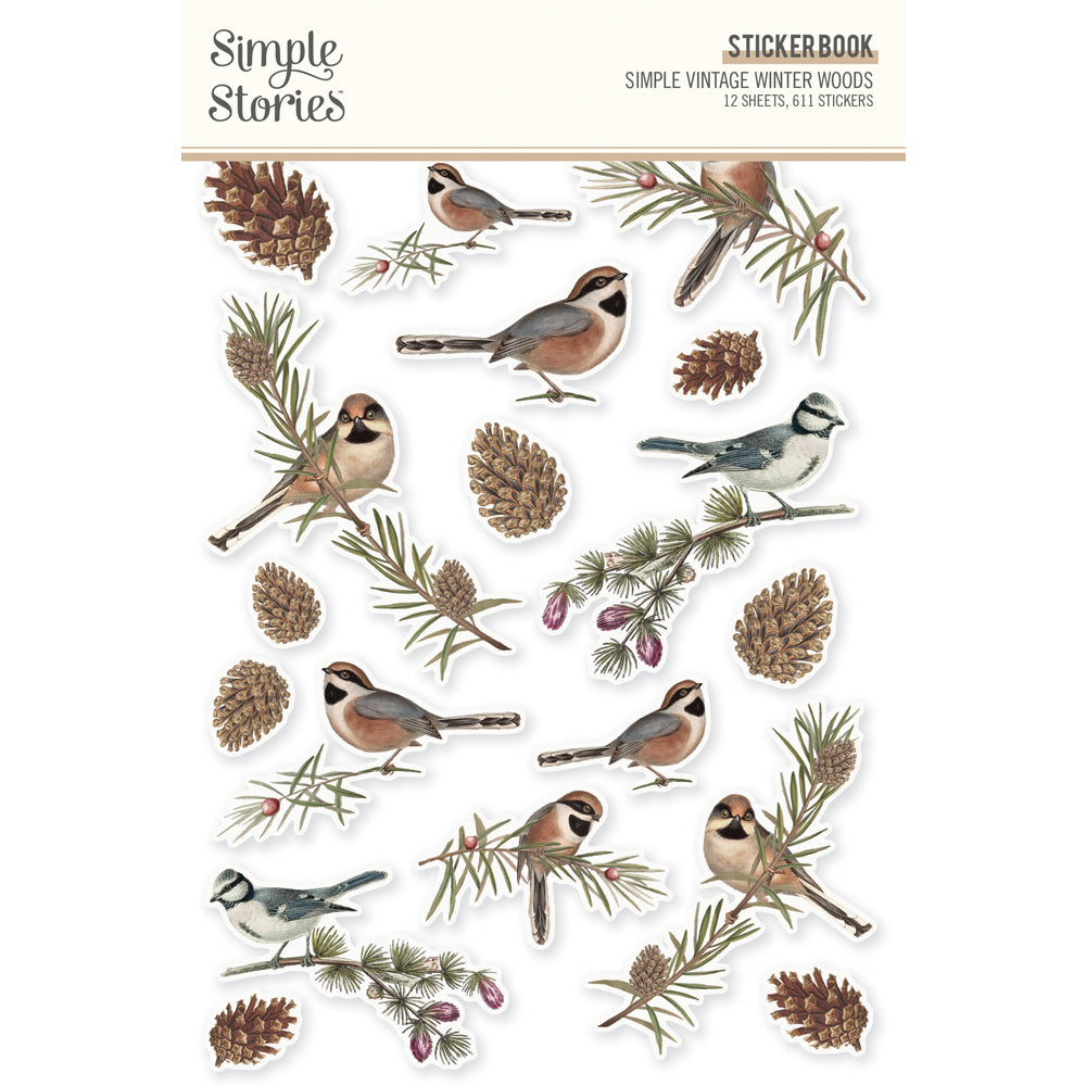 Simple Vintage Winter Woods - Sticker Book