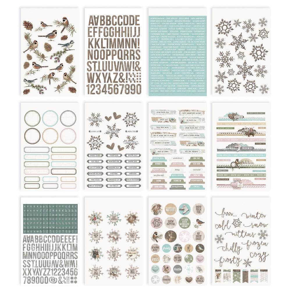 Simple Vintage Winter Woods - Sticker Book