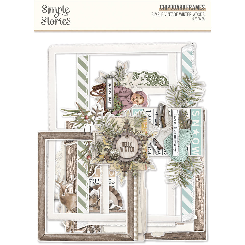 Simple Vintage Winter Woods - Chipboard Frames