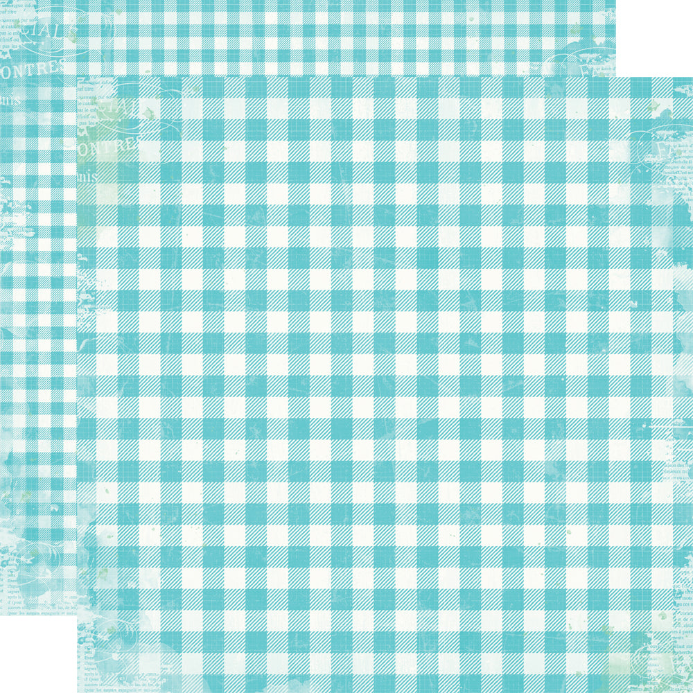 Simple Vintage Life in Bloom - Teal Gingham