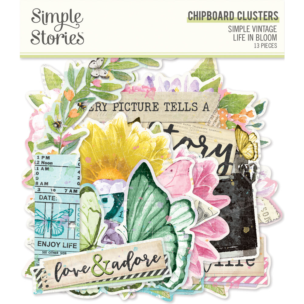 Simple Vintage Life in Bloom - Chipboard Clusters