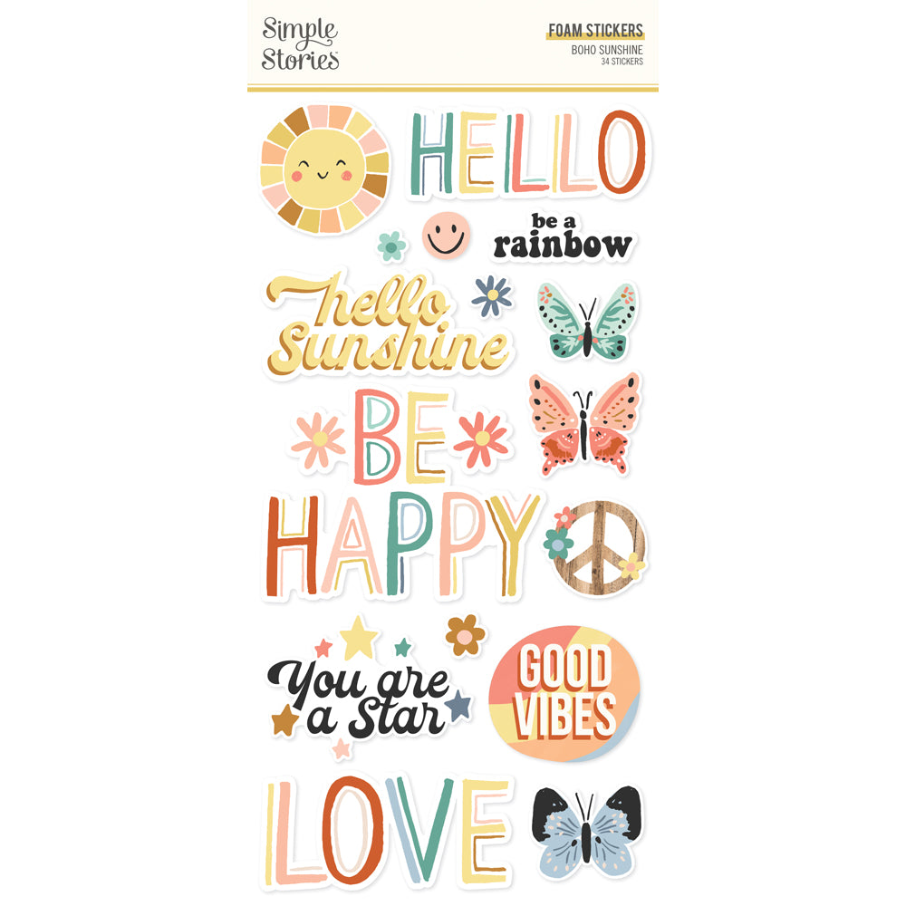 Boho Sunshine - Foam Stickers