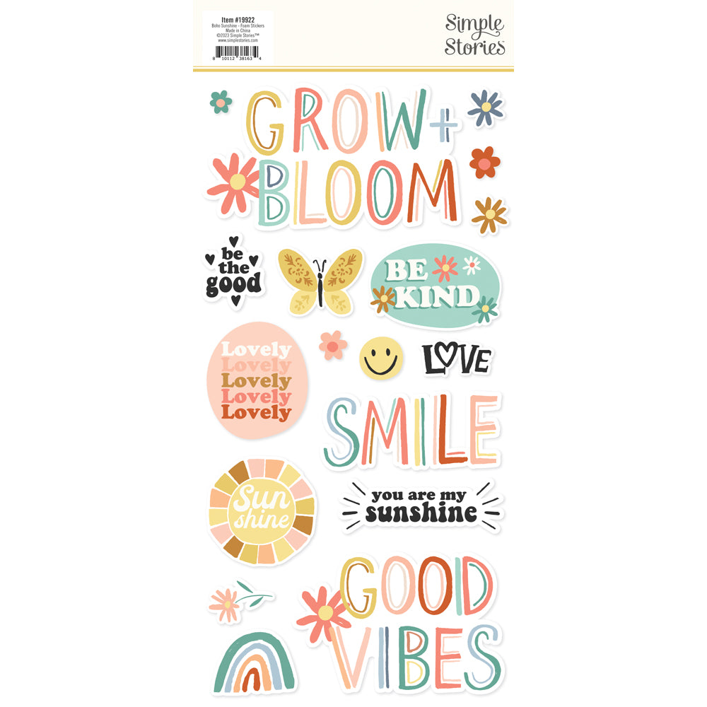 Boho Sunshine - Foam Stickers