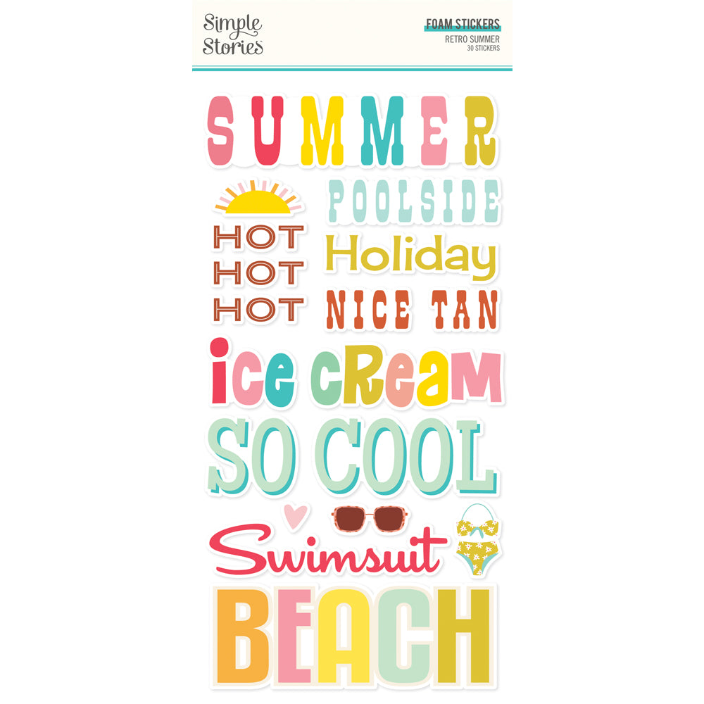 Retro Summer - Foam Stickers