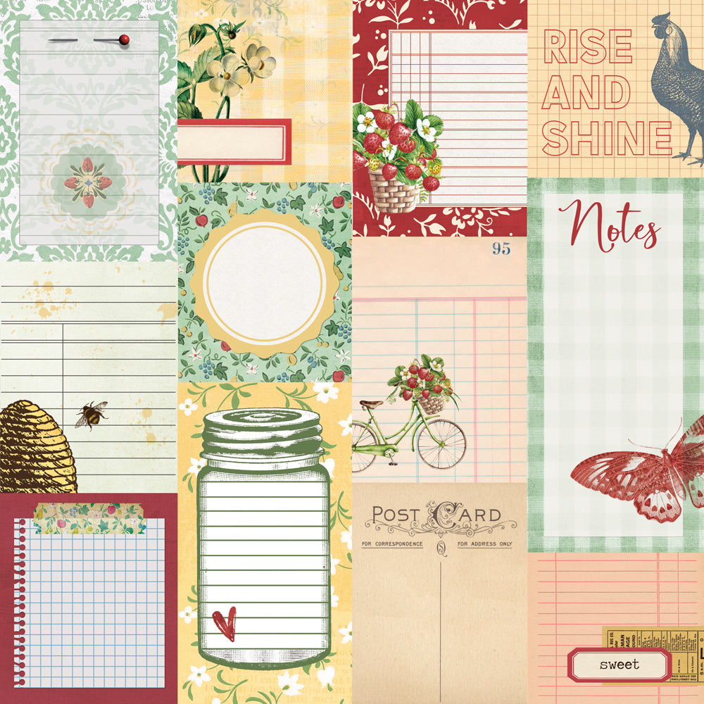 Simple Vintage Berry Fields  - Journal Elements