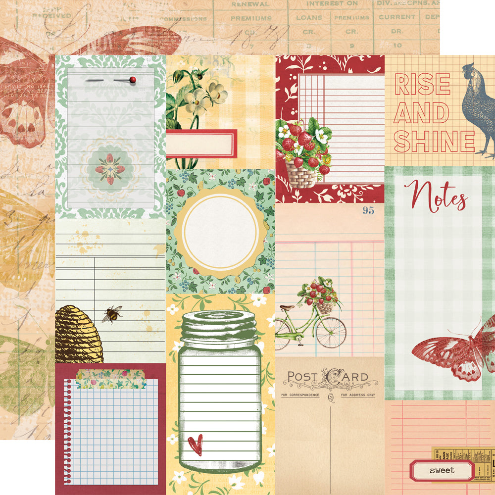 Simple Vintage Berry Fields  - Journal Elements