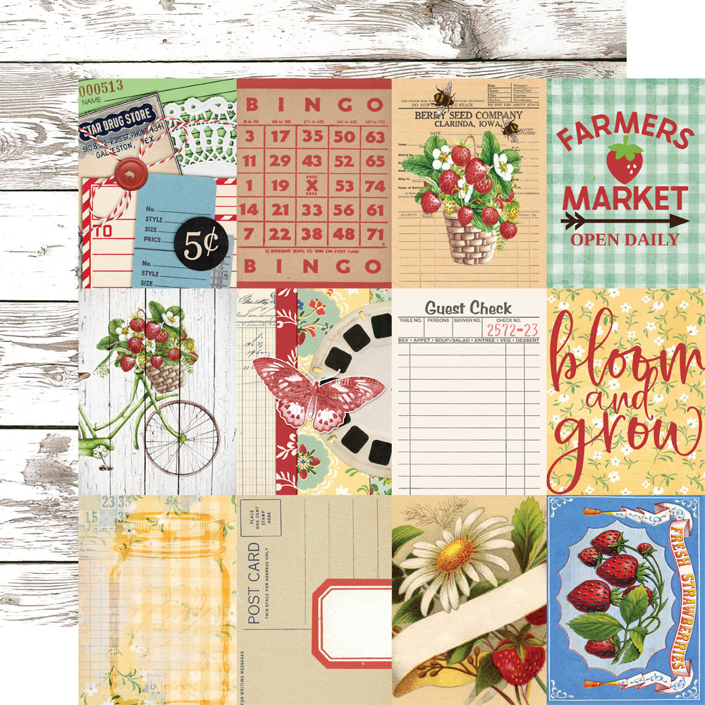 Simple Vintage Berry Fields  - 3x4 Elements