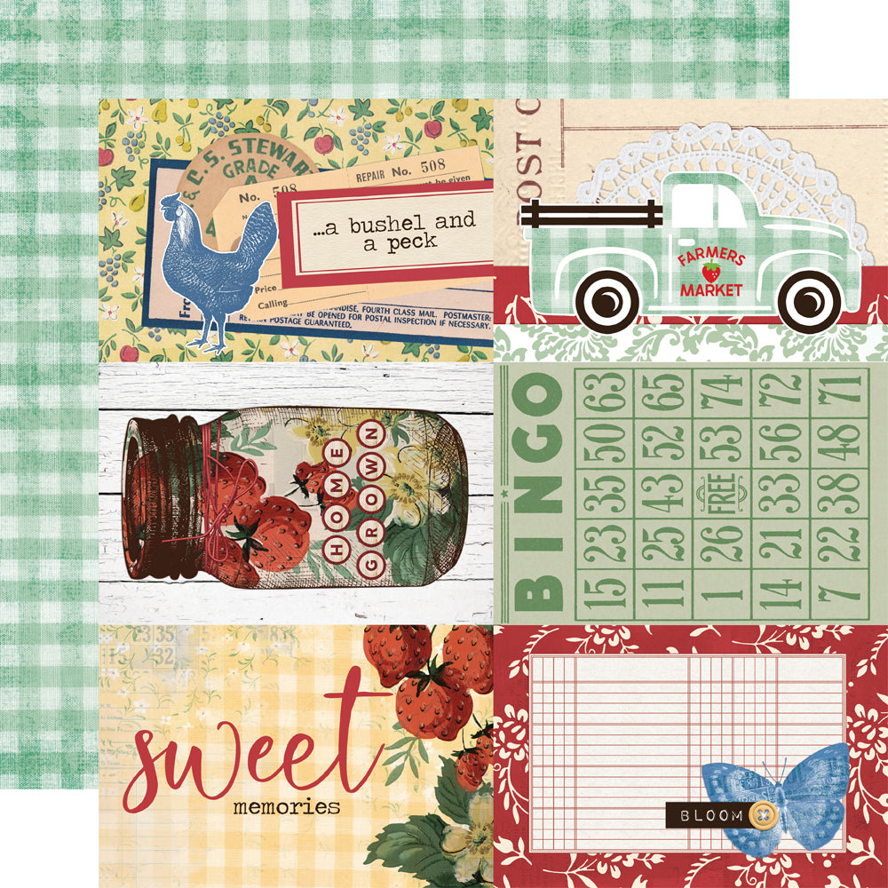 Simple Vintage Berry Fields  - 4x6 Elements