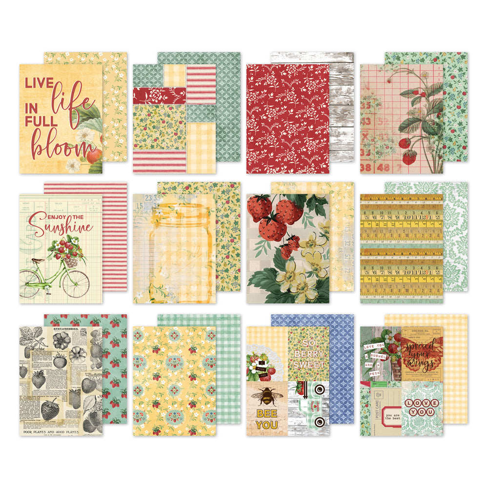 Simple Vintage Berry Fields  - 6x8 Pad