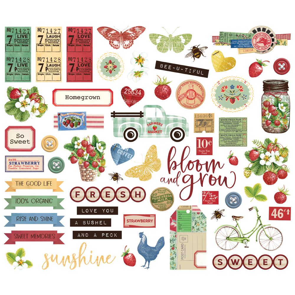 Simple Vintage Berry Fields  - Bits & Pieces