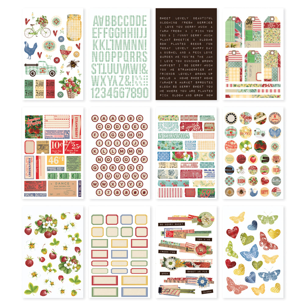 Simple Vintage Berry Fields  - Sticker Book