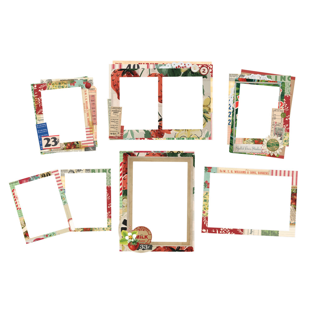 Simple Vintage Berry Fields  - Chipboard Frames