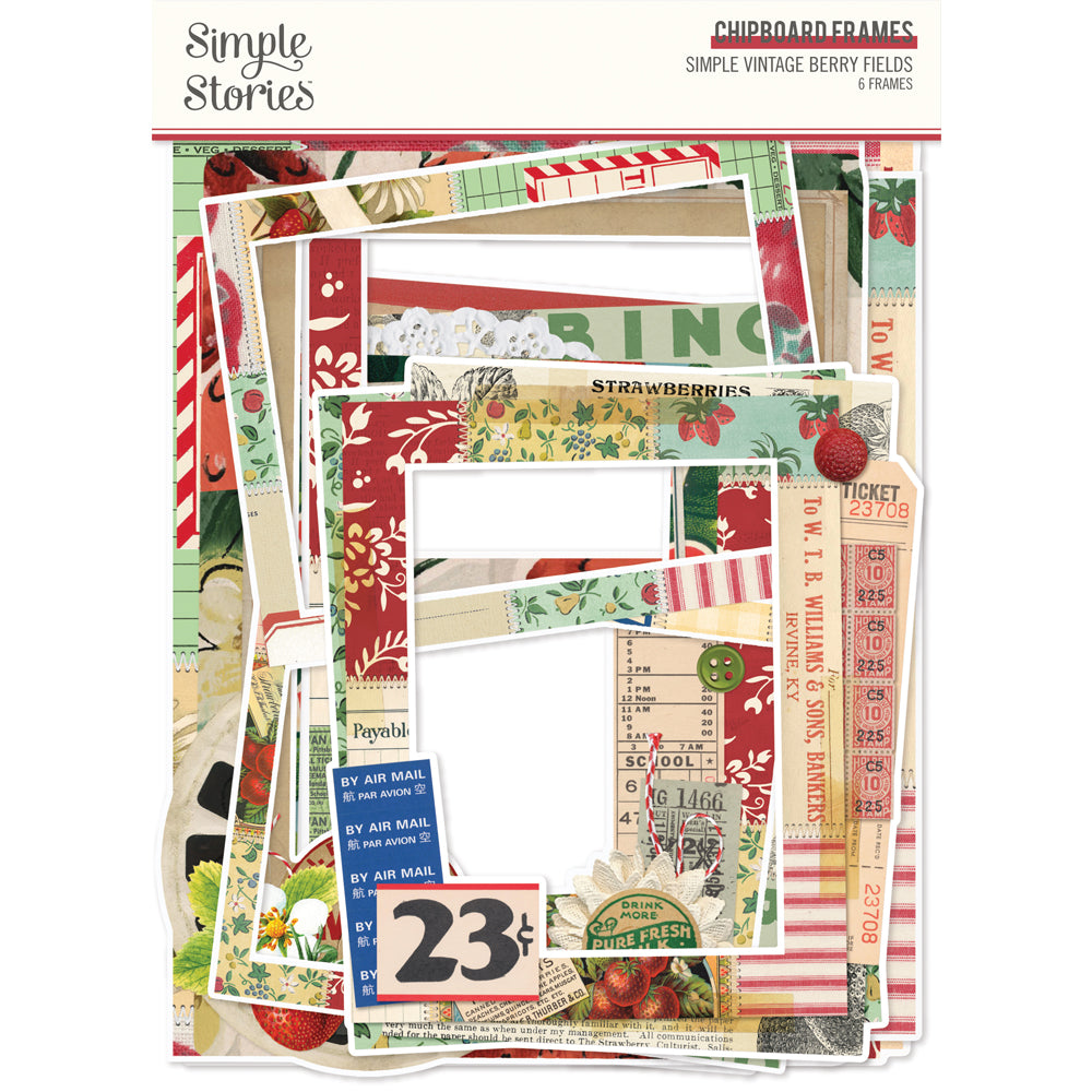 Simple Vintage Berry Fields  - Chipboard Frames