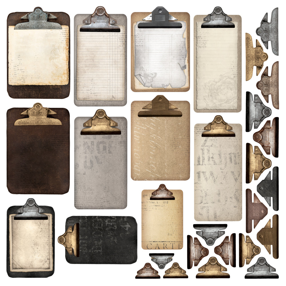 Simple Vintage Essentials  - Chipboard Clipboards