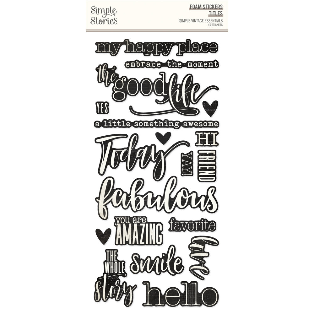 Simple Vintage Essentials  - Foam Stickers Titles