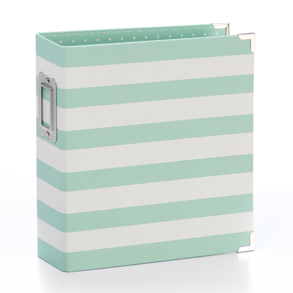 6x8 SN@P! Designer Binder - Robin’s Egg Stripe