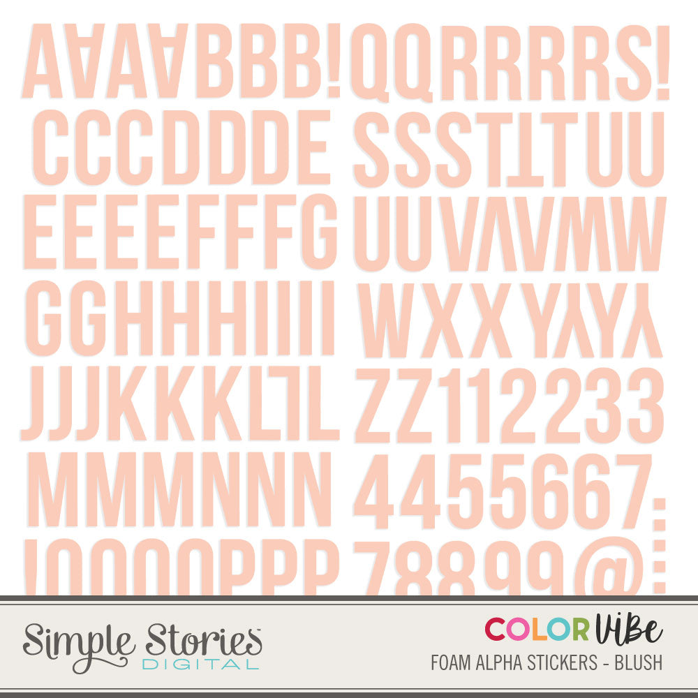 Color Vibe Digital Foam Alphas - Blush